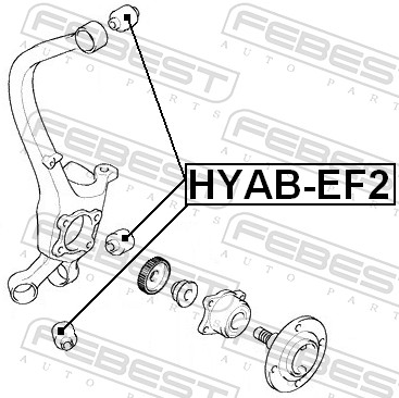 FEBEST Lagerung, Lenker hyabef2 Hinterachse oben für HYUNDAI