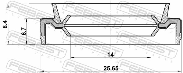 FEBEST Dichtring, Schaltgestänge 95eay15250708x für Ford