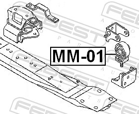 FEBEST Lagerung, Verteilergetriebe01 mitte für MITSUBISHI