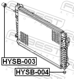 FEBEST Lagerung, Kühler hysb003 rechts oben für HYUNDAI