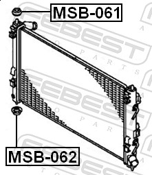 FEBEST Lagerung, Kühler msb061 rechts oben für MITSUBISHI Citroën/Peugeot