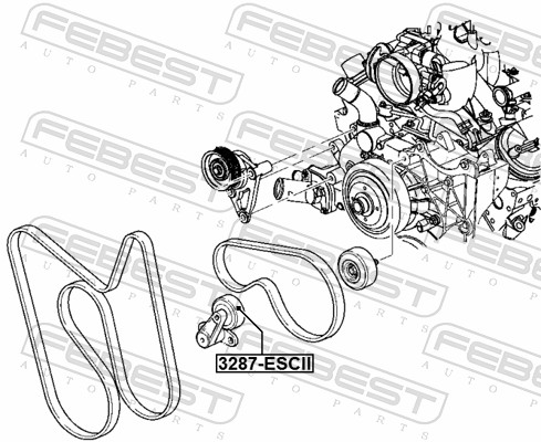 FEBEST Spannrolle, Keilrippenriemen 3287escii für GM
