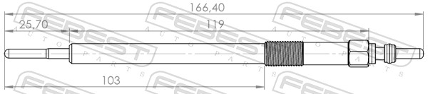 FEBEST Glühkerze 16642009 für Mercedes