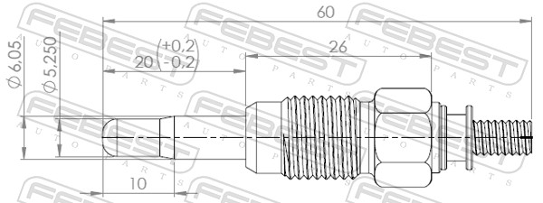 FEBEST Glühkerze 23642002 für Volvo Opel VAG RENAULT Citroën/Peugeot