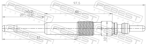FEBEST Glühkerze 23642004 für Ford Opel GM ALFAROME/Fiat/LANCI Chrysler ROVER VAG