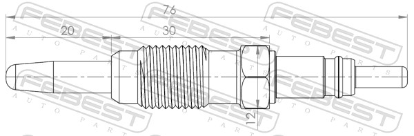FEBEST Glühkerze 28642005 für ALFAROME/Fiat/LANCI