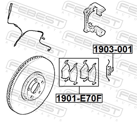 FEBEST Feder, Scheibenbremsbelag 1903001 für BMW