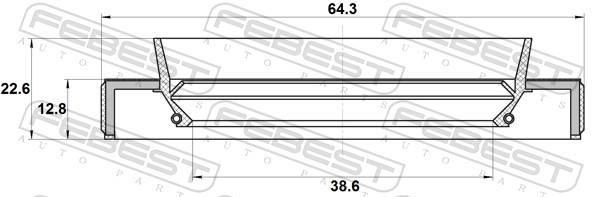 FEBEST Wellendichtring, Antriebswelle 95hby40641323r für TOYOTA