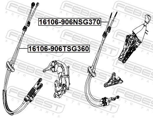 FEBEST Seilzug, Schaltgetriebe 16106906tsg360 für VAG Mercedes