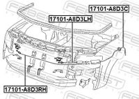 FEBEST Motorhaubenzug, Art.-Nr. 17101-A8D3C
