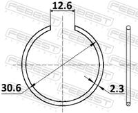 FEBEST Sicherungsring, Achsschenkelbolzen, Art.-Nr. CC-1-30X2