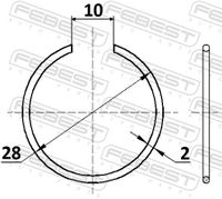 FEBEST Sicherungsring, Achsschenkelbolzen, Art.-Nr. CC-1-28X2
