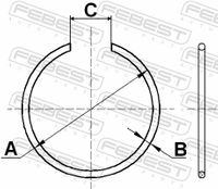 FEBEST Sicherungsring, Achsschenkelbolzen, Art.-Nr. CC-1-29X2