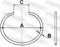 FEBEST Sicherungsring, Achsschenkelbolzen, Art.-Nr. CC-5-30X2