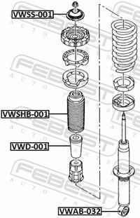 FEBEST Buchse, Stodmpfer, Art.-Nr. VWAB-032