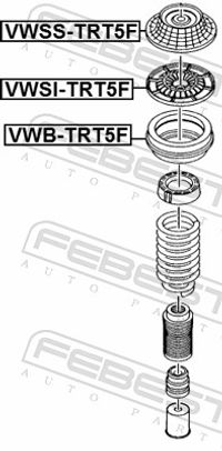 FEBEST Wlzlager, Federbeinsttzlager, Art.-Nr. VWB-TRT5F