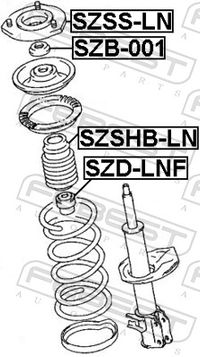 FEBEST Wlzlager, Federbeinsttzlager, Art.-Nr. SZB-001