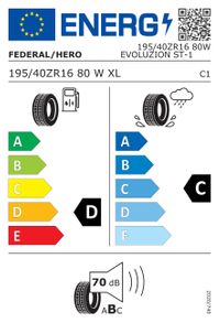 Federal Sommerreifen "195/40R16 80W - Evoluzion ST-1", Art.-Nr. B69L6A