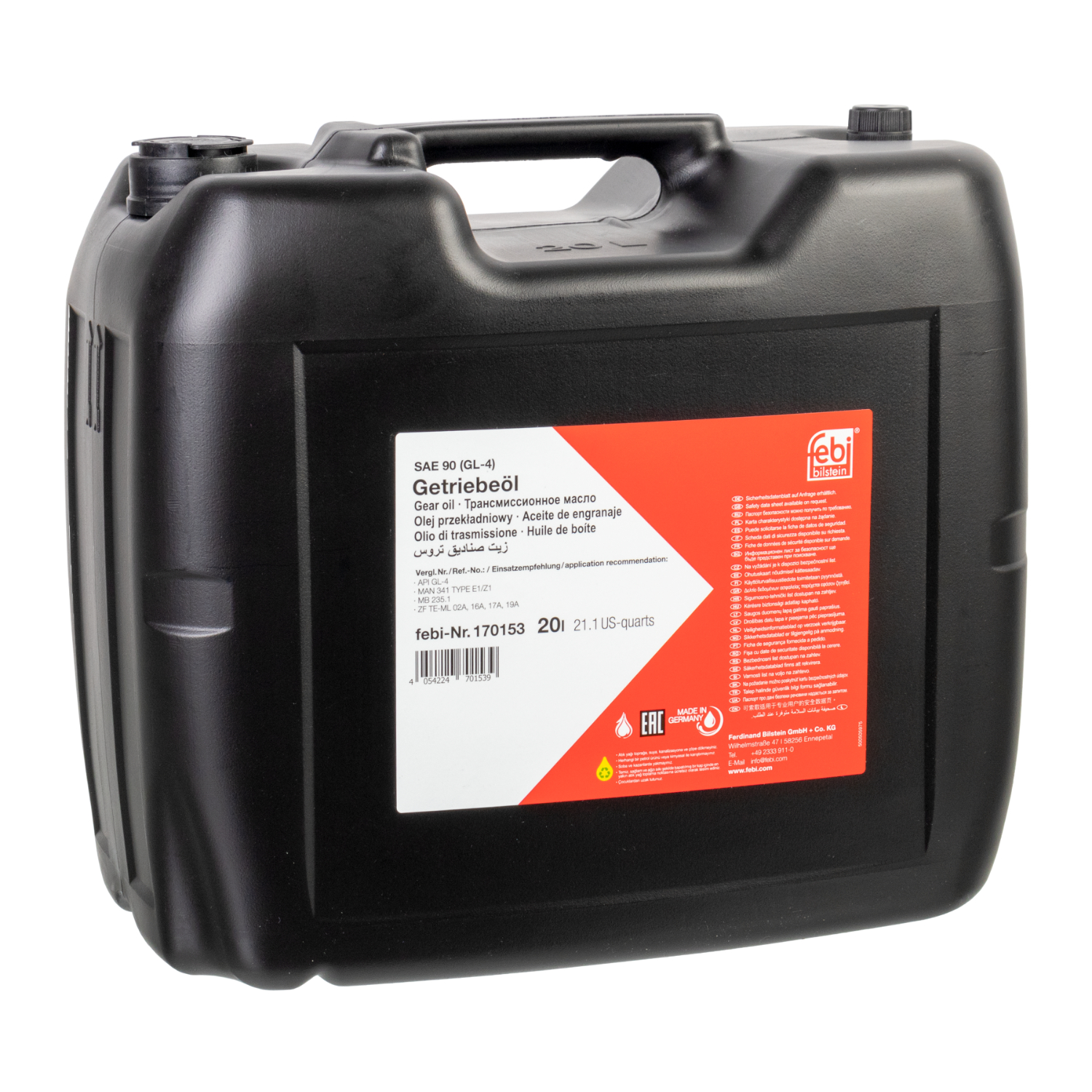 febi bilstein Getriebe�l SAE 90 GL-4 20 Liter Kanister