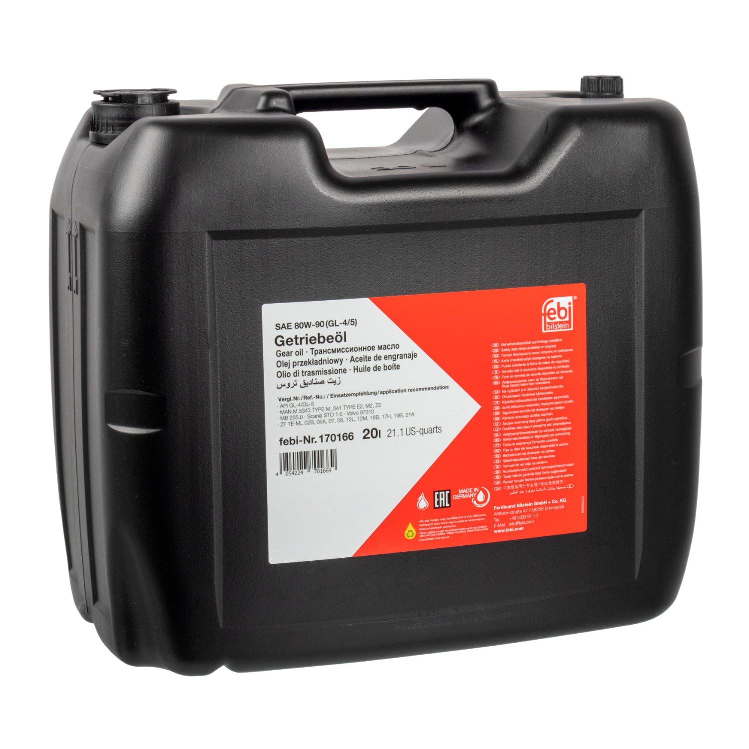 febi bilstein Getriebe�l SAE 80W-90 20 Liter Kanister