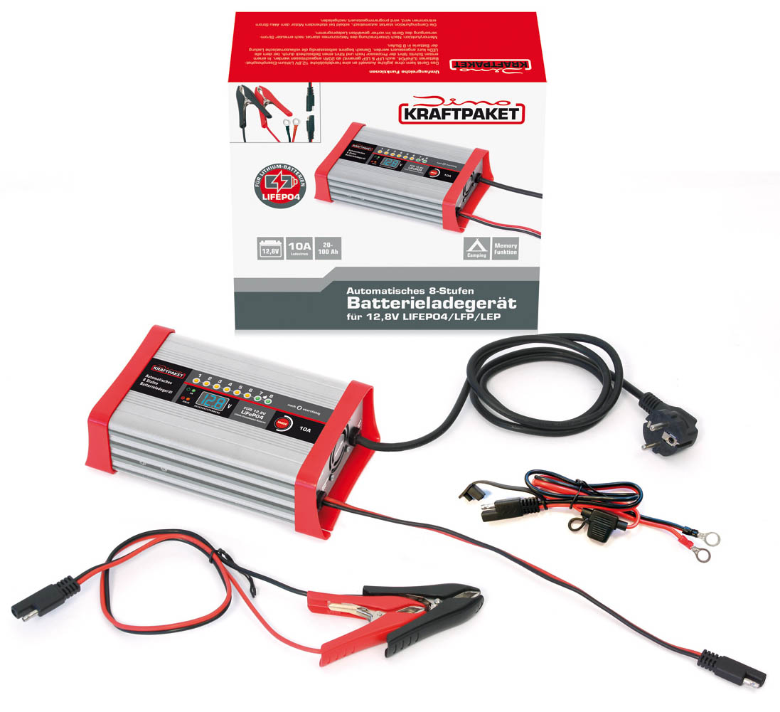 DINO Batterieladegerät KRAFTPAKET Lithium-Batterieladegerät 12V-10A 136341