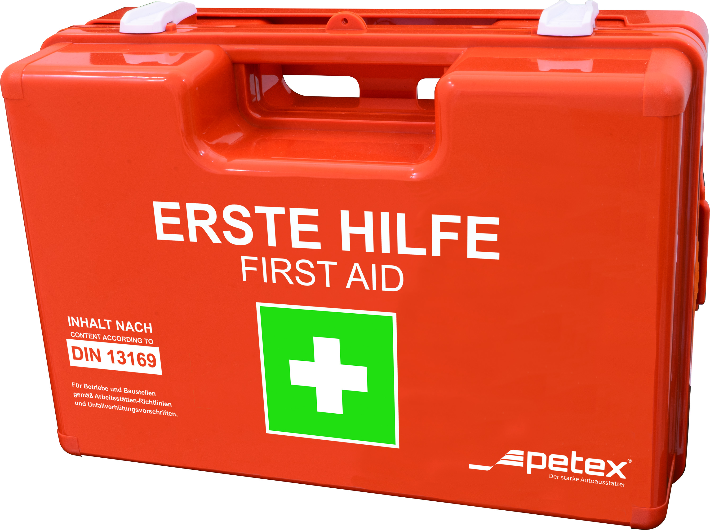 PETEX Verbandkasten Betriebsverbandkasten DIN 13169:2021 inkl. Wandhalterung 43924035