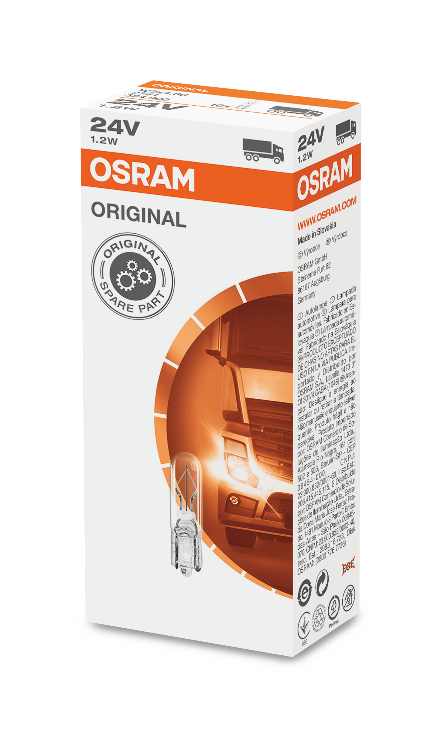 OSRAM Glühlampe, Zusatzbremsleuchte ORIGINAL 1,2W 2741