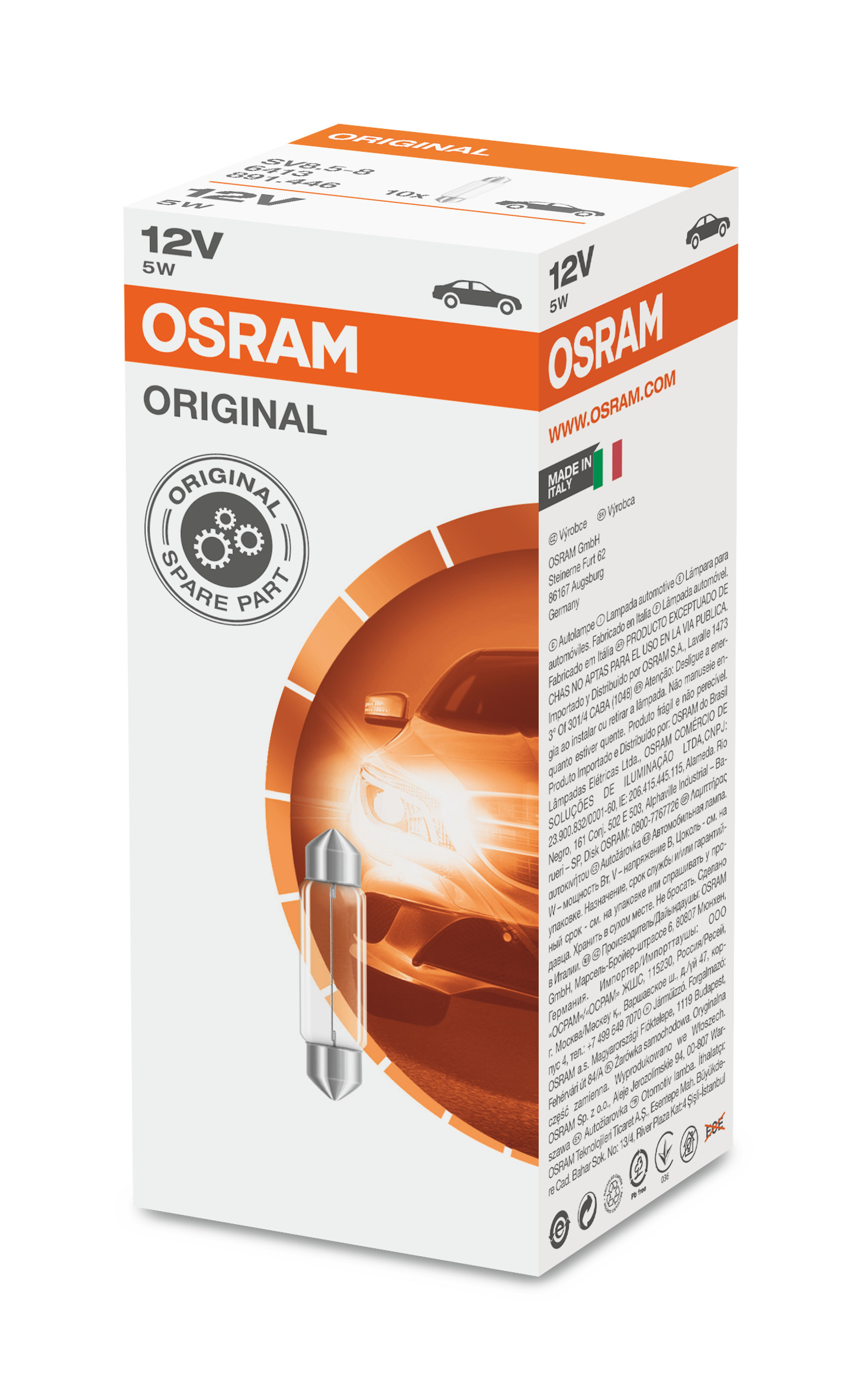 OSRAM Glühlampe, Innenraumleuchte Kennzeichenleuchte 6413