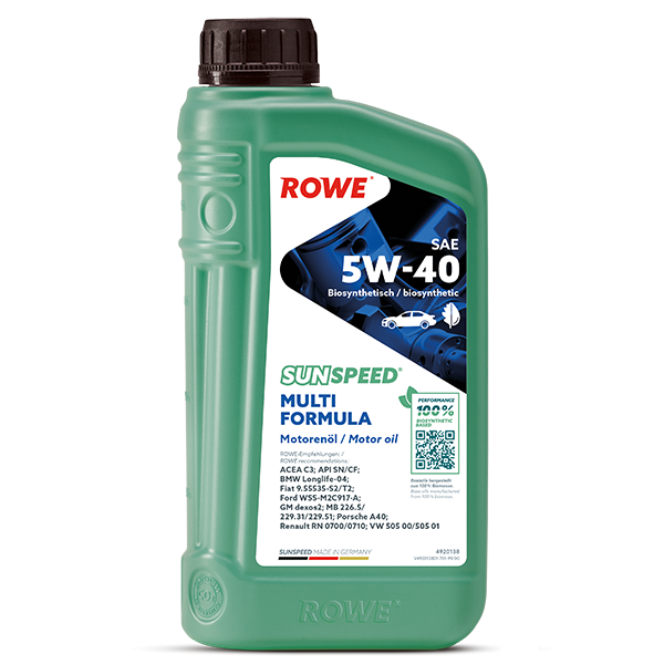 ROWE Motoröl SUNSPEED MULTI FORMULA SAE 5W-40 [1 L] 4920138001099 1l