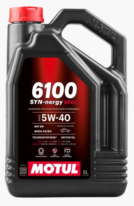 MOTUL Motoröl 6100 SYN-NERGY SPEC 5W-40 [5L] 112927 5l für VW Fiat Citroën/Peugeot RENAULT