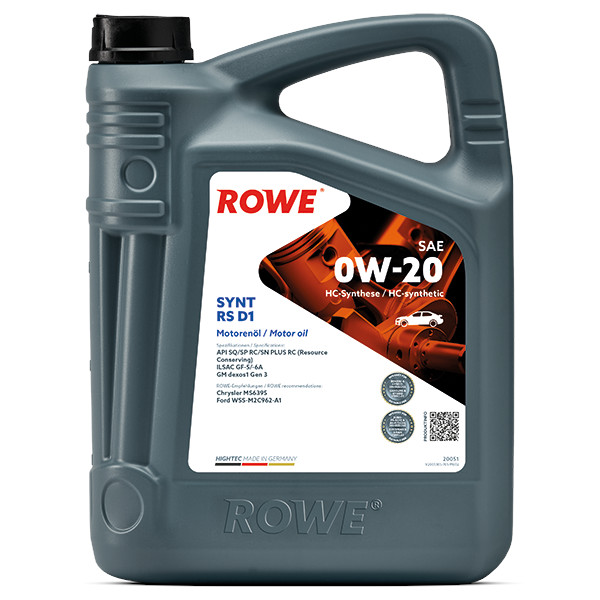 ROWE Motoröl HIGHTEC SYNT RS D1 SAE 0W-20 [5 L] 20051005099 5l