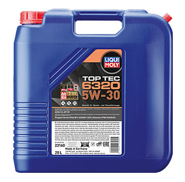 LIQUI MOLY Motoröl Top Tec 6320 5W-30 [20 L] 23160 20l für Citroën/Peugeot
