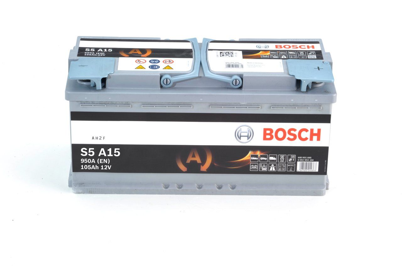 BOSCH Starterbatterie S5A 12 V, 105 Ah, 950 A 0092s5a150 12V 68Ah 950A für Opel Fiat Vaughall Iveco Citroën HYUNDAI Bentley VW BMW ROLLS-ROYCE MERCED