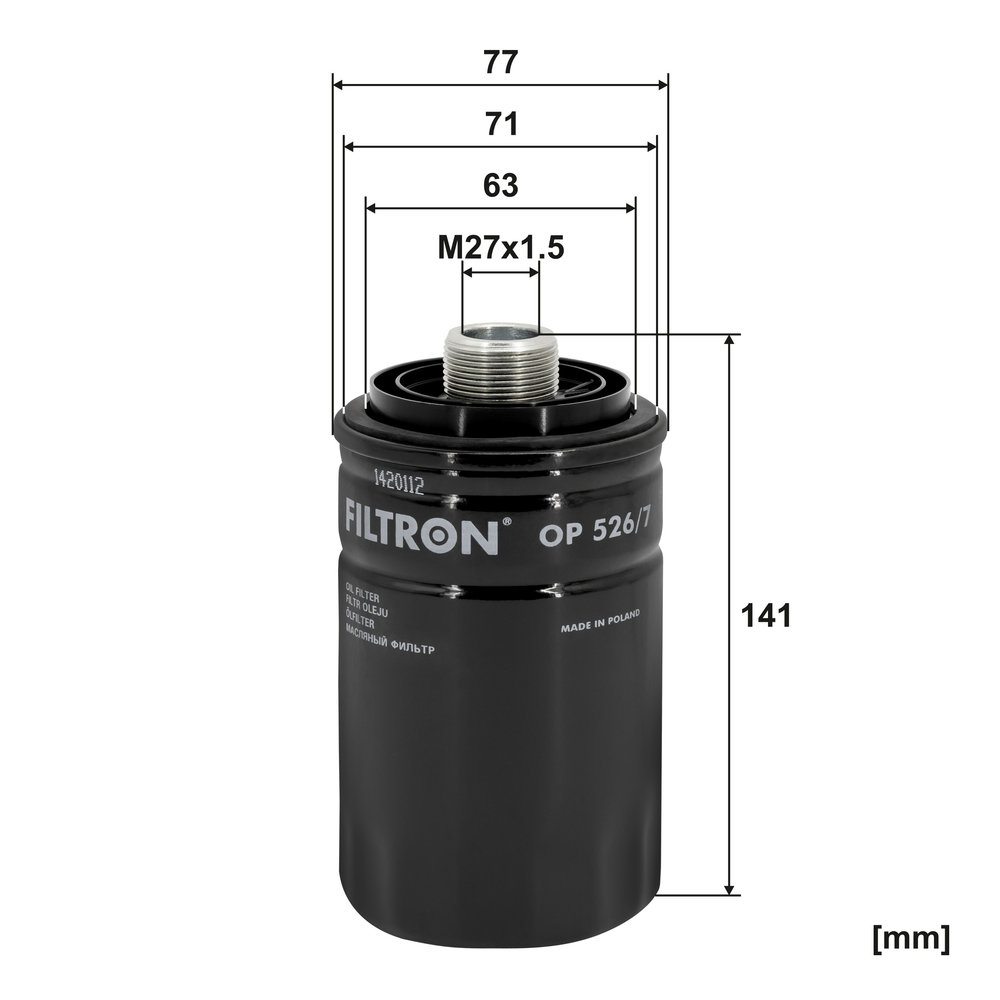 Für FILTRON OP 526/7 Oil filter OP 526/7 Oil filter fits: AUDI A3, A4 ALLROAD B - Bild 6