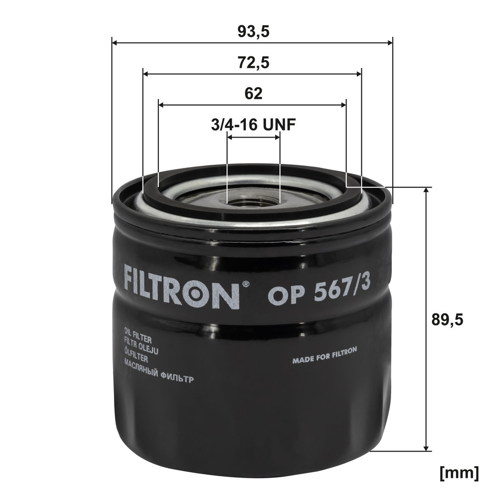 Für FILTRON FILTRY OP 567/3 OIL FILTER - Bild 7