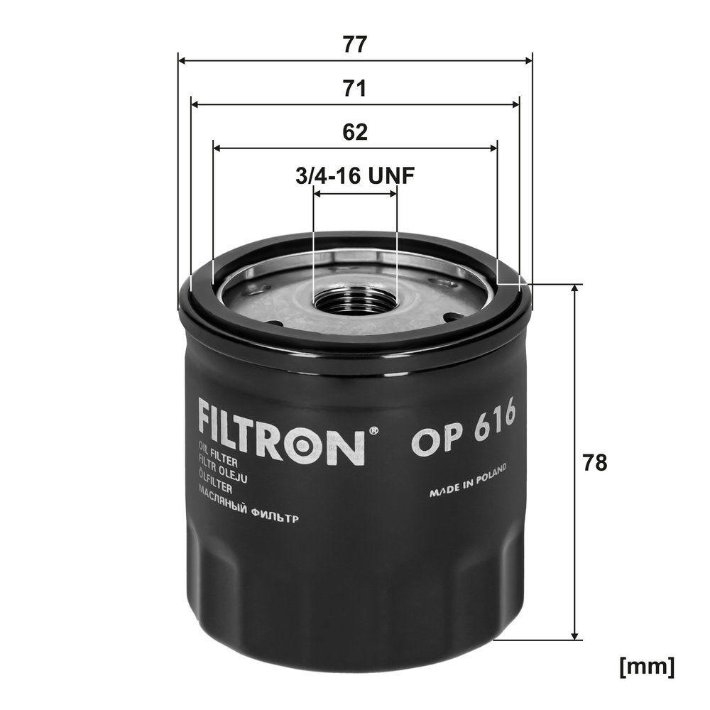 Für FILTRON OP 616 Oil filter OP 616 Oil filter fits: SEAT AROSA, CORDOBA, CORD - Bild 5