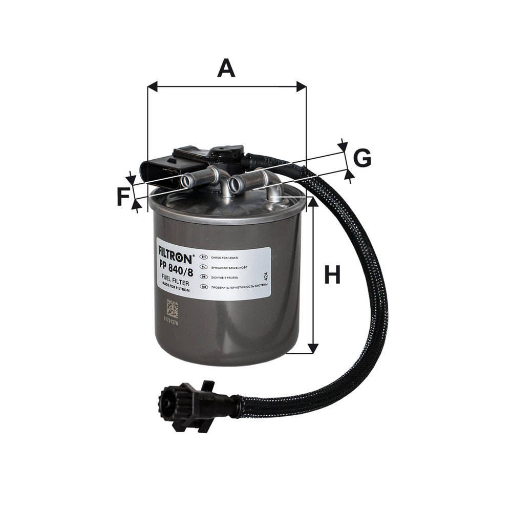 Filtron Kraftstofffilter Pp 840/8 Leitungsfilter 124Mm Für Mercedes