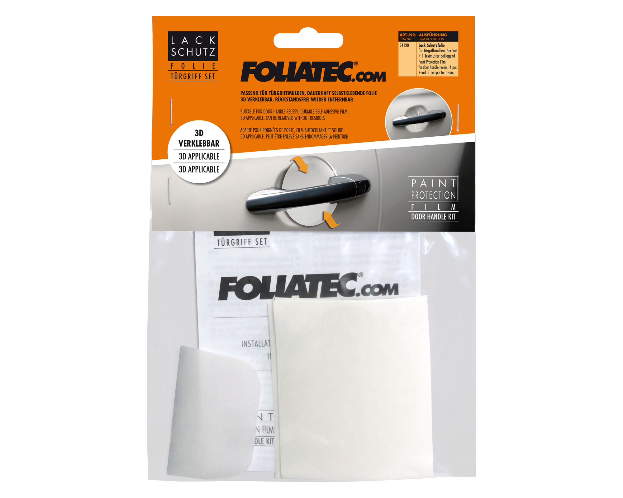 FOLIATEC Schutzfolie LACK Türgriff Set, transparent 34120