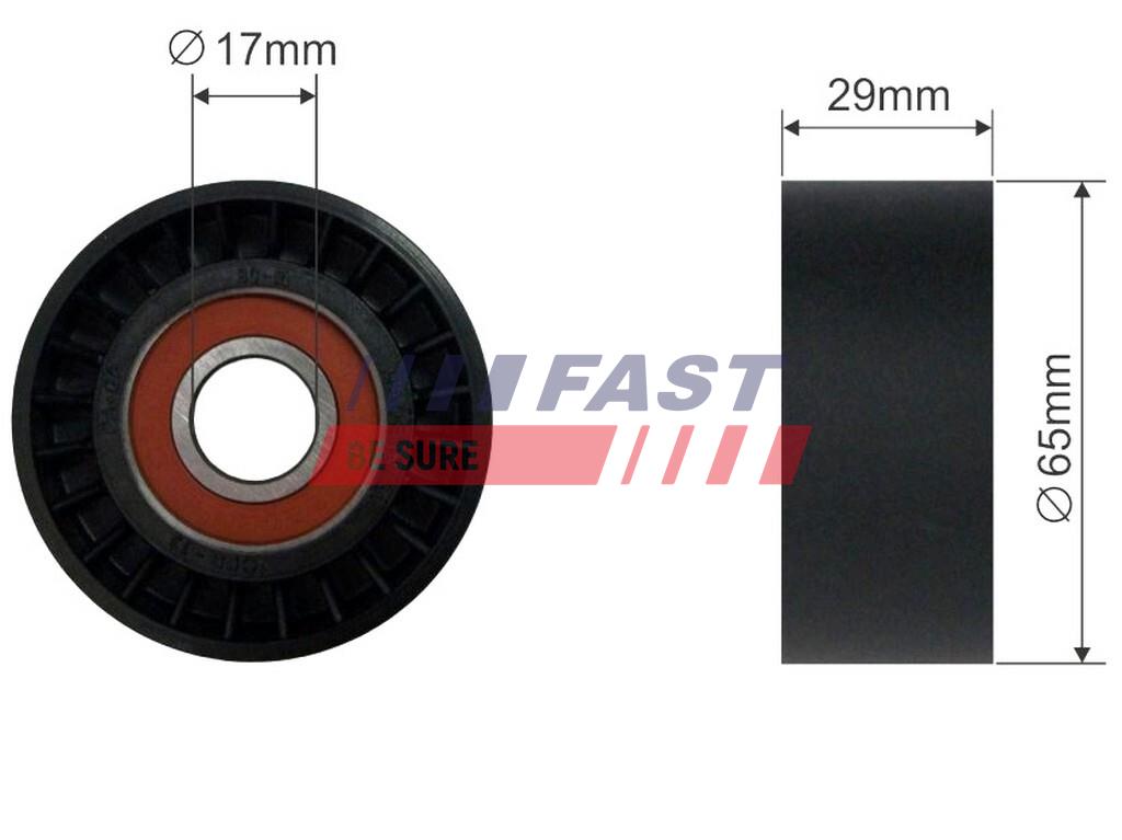 FAST Spannrolle, Keilrippenriemen  65mm für FIAT IVECO 60815188 FT44554