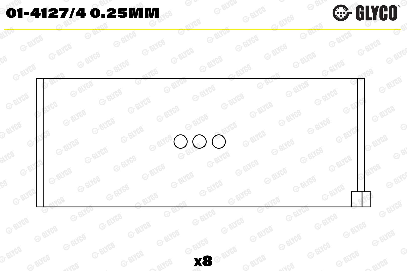 GLYCO Pleuellager 01-4127/4 0.25mm für Fiat