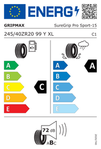 Gripmax Sommerreifen "[Gripmax] 245/40ZR20 99Y - SureGrip Pro Sport", Art.-Nr. 221022515