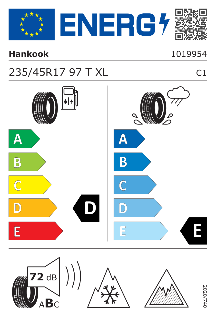 Hankook HANKOOK REIFEN Winterreifen 235/45 R17 97T XL, Nordic compound SBL - Winter i*cept iZ2 W 1019954 235/45 R17