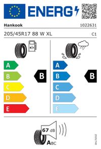 Hankook Sommerreifen "205/45R17 88W - Ventus S1 Evo 3 K127B HRS", Art.-Nr. 1022631