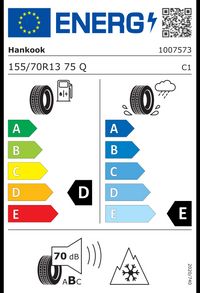Hankook Winterreifen "155/70 R13 75Q, Nordic compound SBL - Winter i*cept W605", Art.-Nr. 1007573