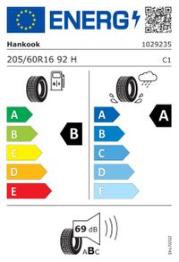 Hankook Sommerreifen "205/60 R16 92H 4PR SBL - Ventus Prime 4 K135", Art.-Nr. 1029235