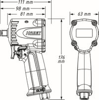 HAZET Schlagschrauber (Druckluft) "Schlagschrauber extra kurz", Art.-Nr. 9012M-1