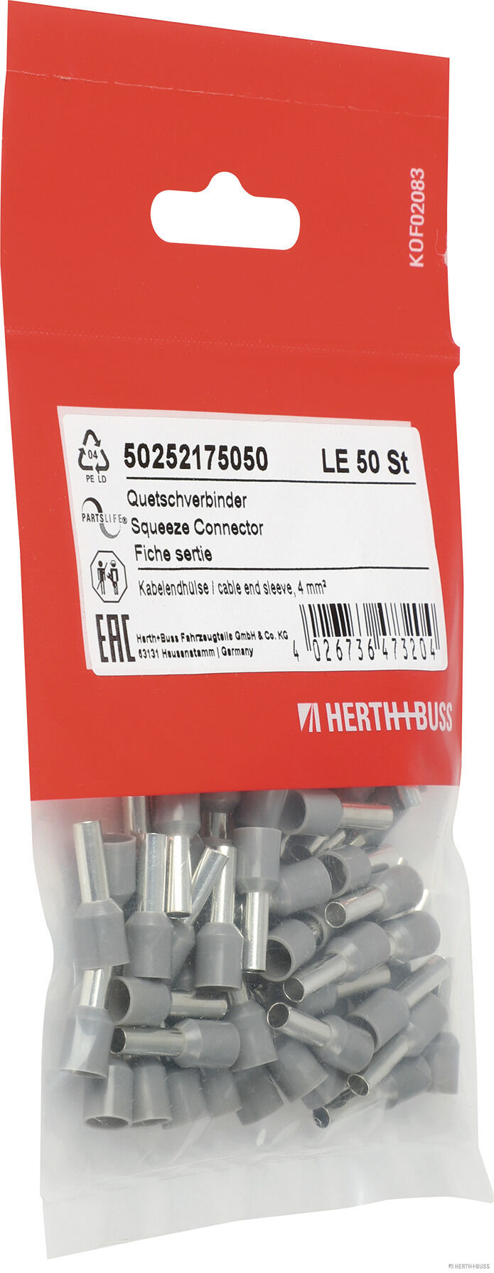 HERTH+BUSS ELPARTS Quetschverbinder 50252175050