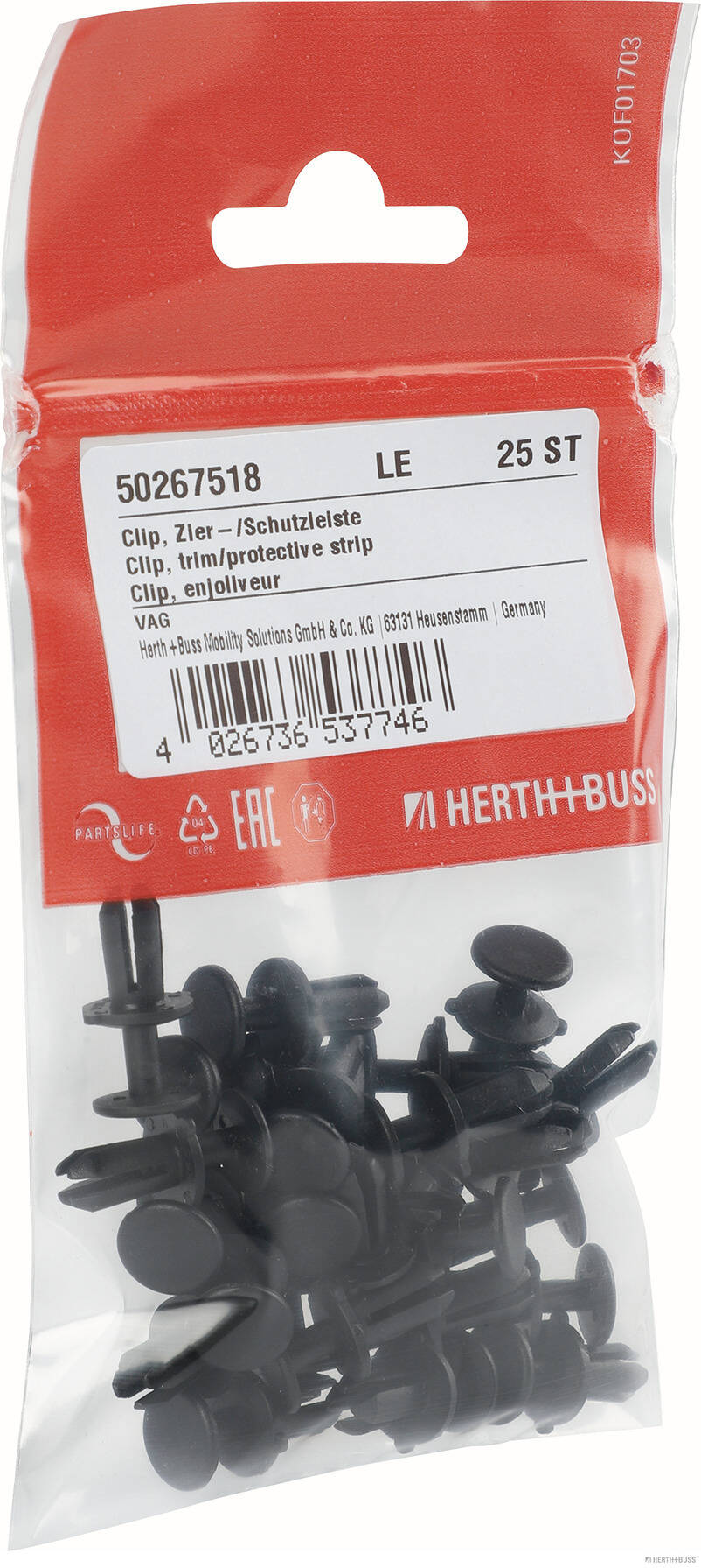 HERTH+BUSS ELPARTS Clip, Zier-/Schutzleiste 50267518 Stoßfänger für CUPRA