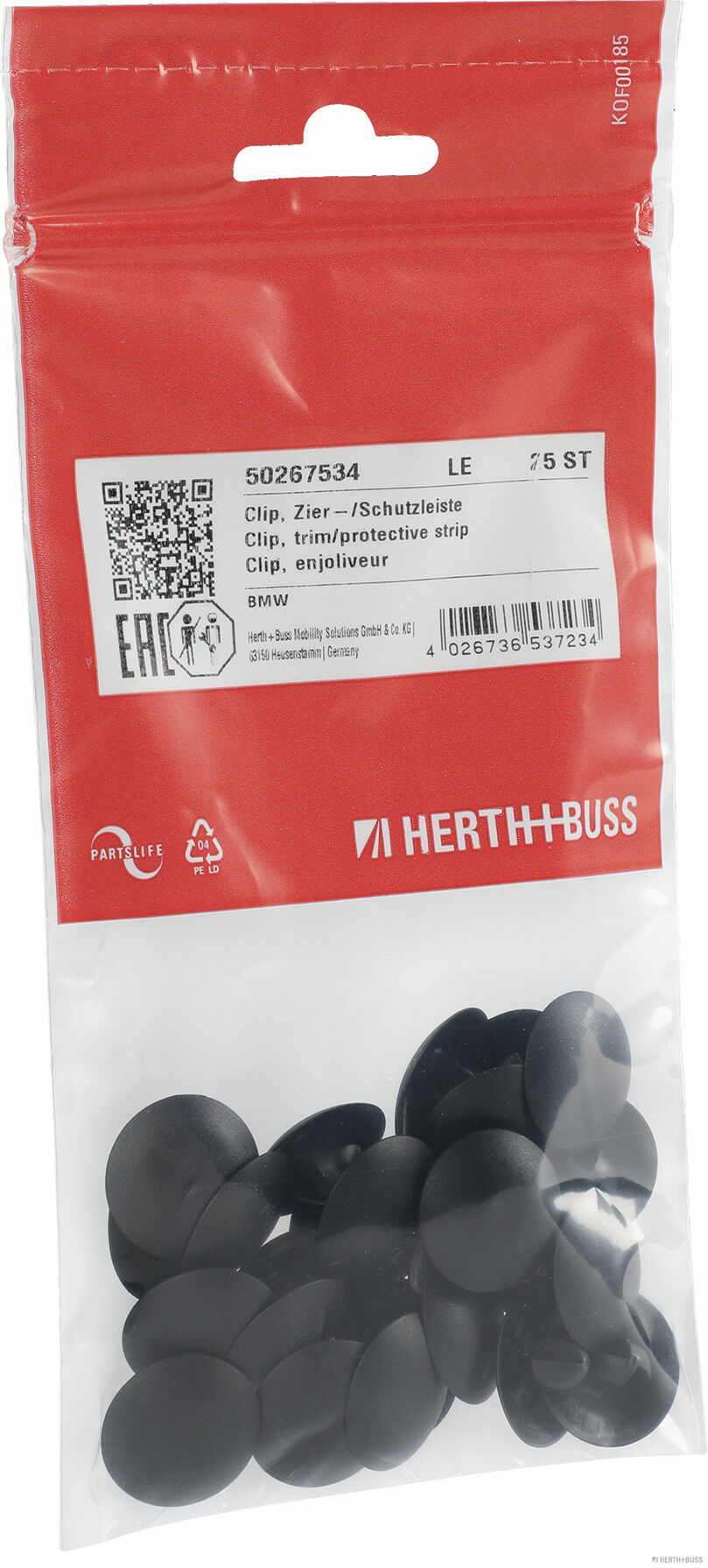 HERTH+BUSS ELPARTS Clip, Zier-/Schutzleiste 50267534 Motorhaube für MINI