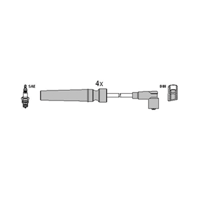 ASTEMO-HITACHI Zündleitungssatz Hüco 134119 für DAEWOO